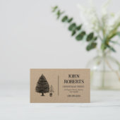 Rustic Kraft Christmas Tree Visitenkarte (Stehend Vorderseite)
