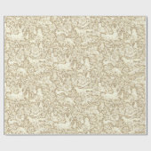 Rustic Kraft Christmas Woodland Animal Reindeer Geschenkpapier (Flach)