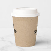 Rustic Kraft "coffee" Minimalistisches Skript Pappbecher (Links)