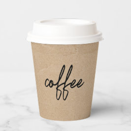 Rustic Kraft "coffee" Minimalistisches Skript Pappbecher