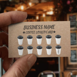 Rustic Kraft Coffee Shop Coffee Loyalty Cards Treuekarte