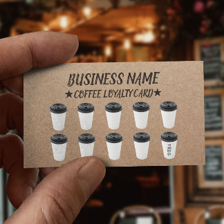 Rustic Kraft Coffee Shop Coffee Loyalty Cards Treuekarte