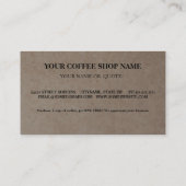 Rustic Kraft Coffee Shop Coffee Loyalty Cards Visitenkarte (Rückseite)