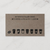 Rustic Kraft Coffee Shop Coffee Loyalty Cards Visitenkarte (Vorderseite)