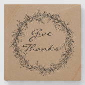 Rustic Kraft Colored Give danke Stone Untersetzer (Vorderseite)