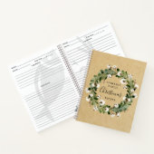 Rustic Kraft Cotton Wreath Weihnachtsfamilie Rezep Notizblock (Innenseite)