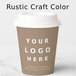 Rustic Kraft Custom Logo for Modern Business Brand Pappbecher