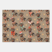 Rustic Kraft Dackeln Weihnachts-Party Geschenkpapier Set (Vorderseite 3)