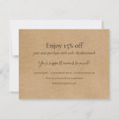 Rustic Kraft danke Ihnen für die Rabattkarte (Rückseite)