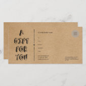 Rustic Kraft ein Geschenk für Sie Geschenk Zertifi (Vorne/Hinten)