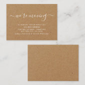 Rustic Kraft Einfache Änderung der Anschrift Begleitkarte (Vorne/Hinten)