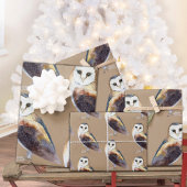 Rustic Kraft Elegant Barn Owl Geschenkpapier Set