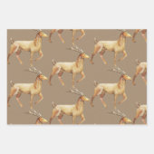 Rustic Kraft Elegant Gold Reindeer Stag Geschenkpapier Set (Vorderseite)