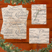 Rustic Kraft Elegant Gray Script Frohe Weihnachten Geschenkpapier Set
