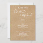 Rustic Kraft Elegant Script Wedding Program (Vorderseite)