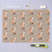 Rustic Kraft Elegant Snowy Winter Animals Red Fox Seidenpapier (Handwerk)