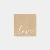 Rustic Kraft Elegante Script-Liebe Post-it Klebezettel (Vorderseite)