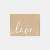 Rustic Kraft Elegante Script-Liebe Post-it Klebezettel (Vorderseite)