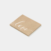 Rustic Kraft Elegante Script-Liebe Post-it Klebezettel (angewinkelt)