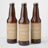 Rustic kraft elegante Signature Script Wedding Bierflaschenetikett (Flaschen)