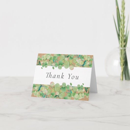 Rustic Kraft Eucalyptus Floral Vielen Dank Karte (Vorderseite)