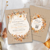 Rustic Kraft Fall Floral Autumn Leaf Brown Wedding Einladung