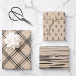 Rustic Kraft Farmhouse Urlaubspapier Geschenkpapier Set