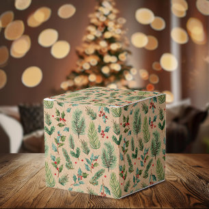 Rustic Kraft Floral Christmas Geschenkboxen Geschenkschachtel