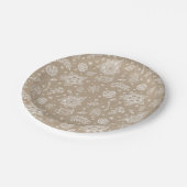 Rustic Kraft Floral Oaster Paper Plate Pappteller (Schrägansicht)