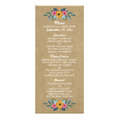 Rustic Kraft Floral Wreath Wedding Menu Werbekarte (Vorne)