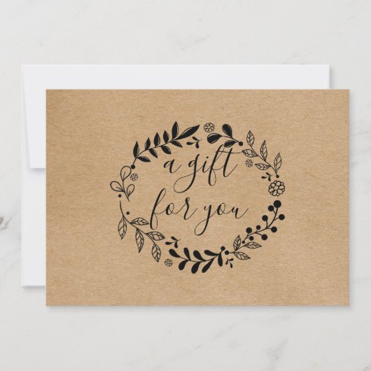 Rustic Kraft Garland Gift Certificate Loyalty Card (Vorderseite)