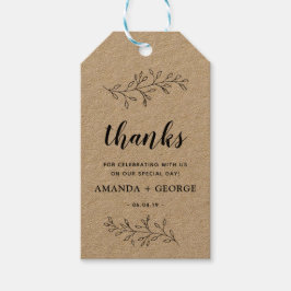 Rustic kraft Gastgeschenk Hochzeit Gift Tag danke Geschenkanhänger