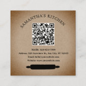 Rustic Kraft gebacken mit Liebe QR Code Vielen Dan Quadratische Visitenkarte (Rückseite)