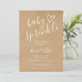 Rustic Kraft Gender Neutral Baby Sprinkle Shower Einladung (Stehend Vorderseite)