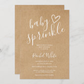 Rustic Kraft Gender Neutral Baby Sprinkle Shower Einladung (Vorne/Hinten)