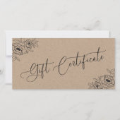 Rustic Kraft Gezeichnet Blumenbeauty-Geschenkgutsc (Vorderseite)