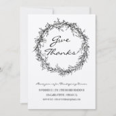 Rustic Kraft gibt Erntedank Dinner Card Einladung (Vorderseite)