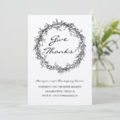 Rustic Kraft gibt Erntedank Dinner Card Einladung (Stehend Vorderseite)