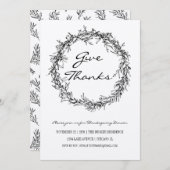 Rustic Kraft gibt Erntedank Dinner Card Einladung (Vorne/Hinten)