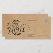 Rustic Kraft Gift Certificate (Vorne/Hinten)