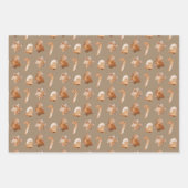 Rustic Kraft Gingerbrot Tree Star Bell Candy Cane Geschenkpapier Set (Vorderseite 3)