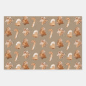Rustic Kraft Gingerbrot Tree Star Bell Candy Cane Geschenkpapier Set (Vorderseite)