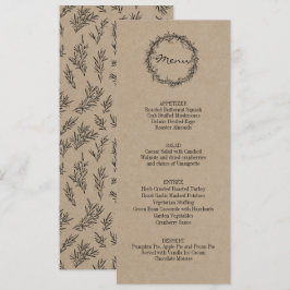 Rustic Kraft Give Danke Erntedank Dinner Menu Einladung