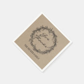 Rustic Kraft Give Danke Erntedank Napkins Serviette (Ecke)