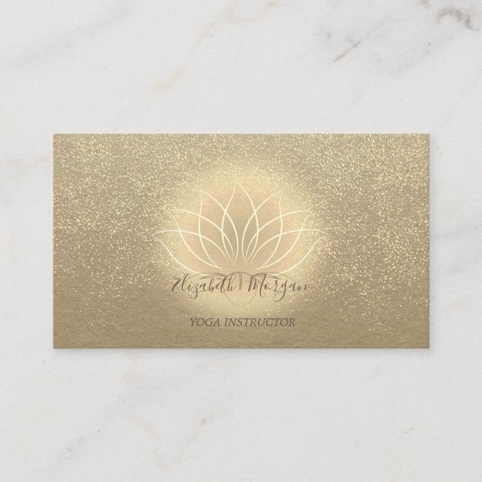 Rustic Kraft Gold Lotus Confetti Yoga Instructor Visitenkarte (Vorderseite)