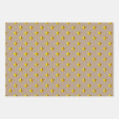 Rustic Kraft Gold Silver Stars Weihnachten Geschenkpapier Set (Vorderseite)