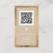 Rustic kraft gold white logo order danke visitenkarte (Rückseite)