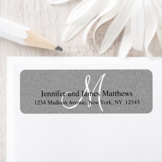 Rustic Kraft Gray Monogram für Hochzeiten (Insitu)