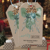 Rustic Kraft Green Bow Sugar Config Weihnachten Geschenkanhänger