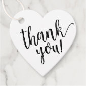 Rustic Kraft Heart Brautparty Danke, Script Geschenkanhänger (Vorderseite)